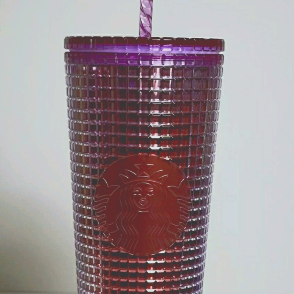 Starbucks 2021 Summer Purple Grid Tumbler